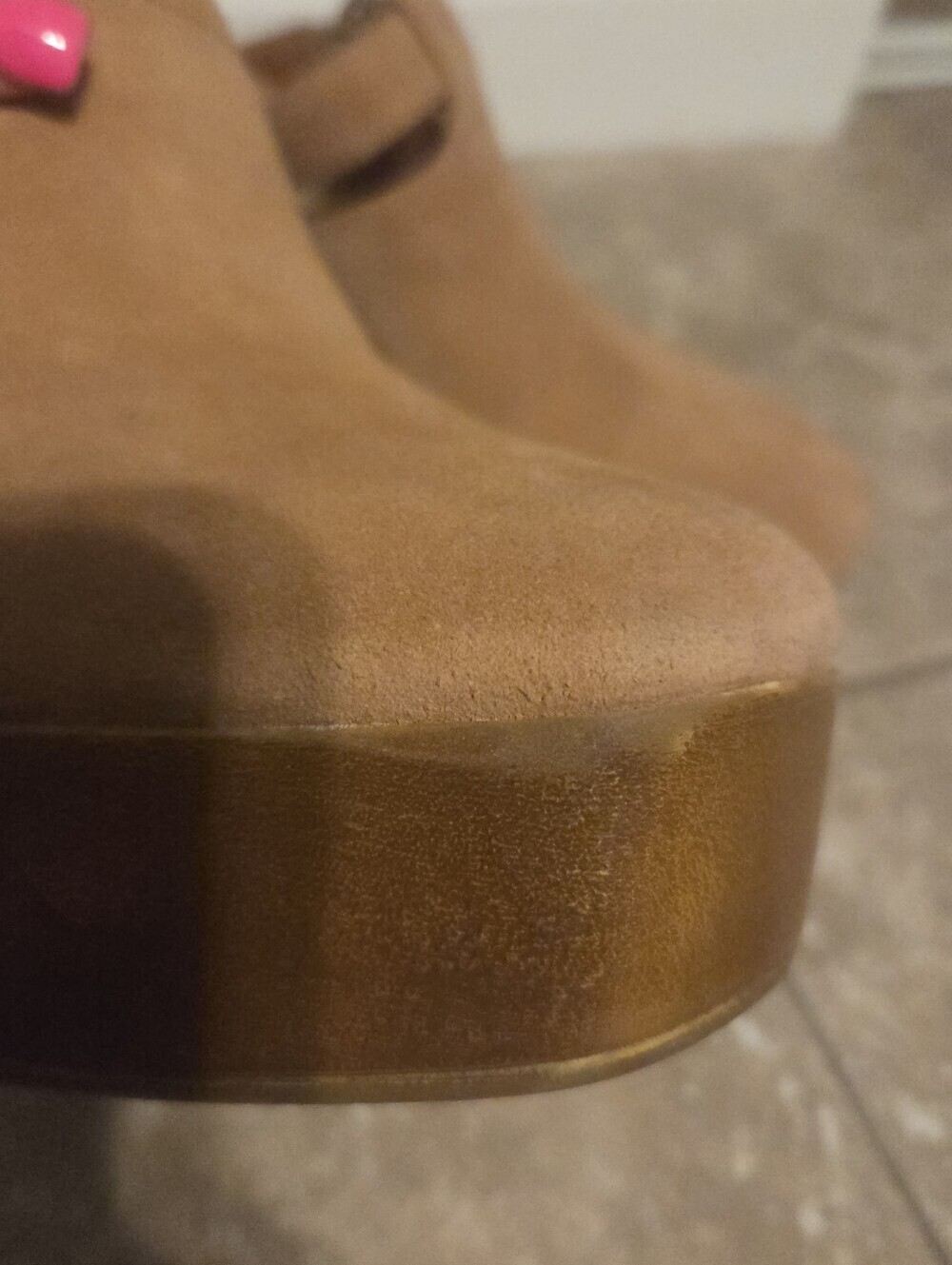 Gianni Bini Womens Sotelo Brown Leather Buckle Chunky Heel Platform Clogs. Sz 11 - Picture 8 of 11